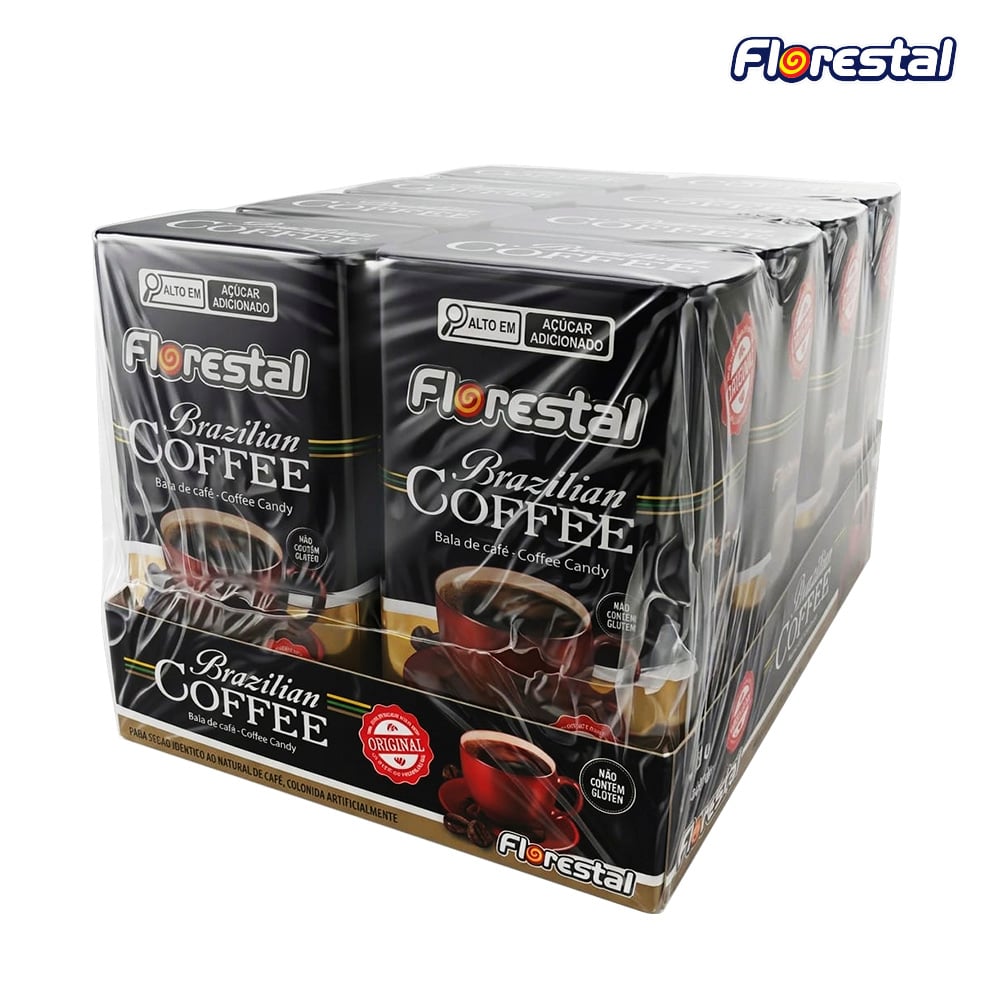 BALA FLORESTAL LATA BRAZILIAN COFFEE 52,5GR - DISPLAY C/08 LATAS