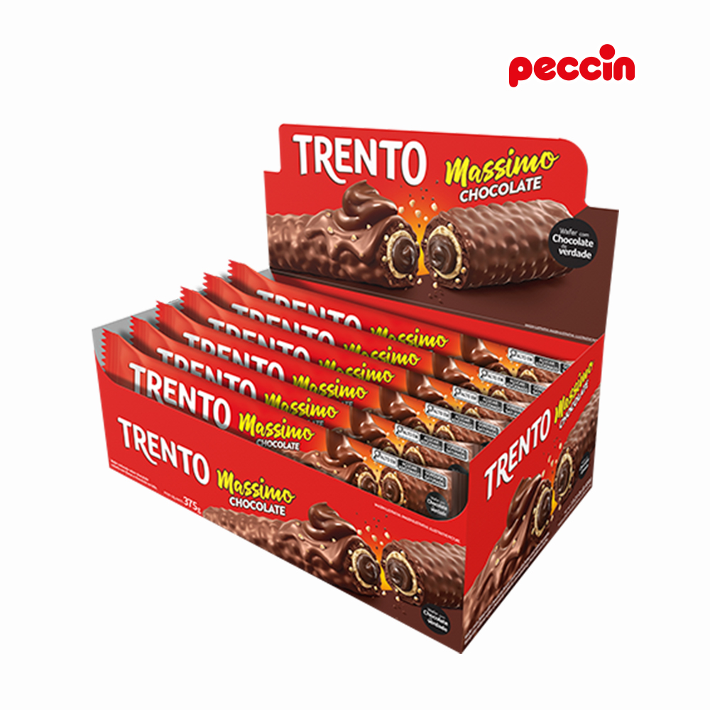 CHOCOLATE WAFER TRENTO MASSIMO CHOCOLATE 25G - DISPLAY C/15 UNIDADES