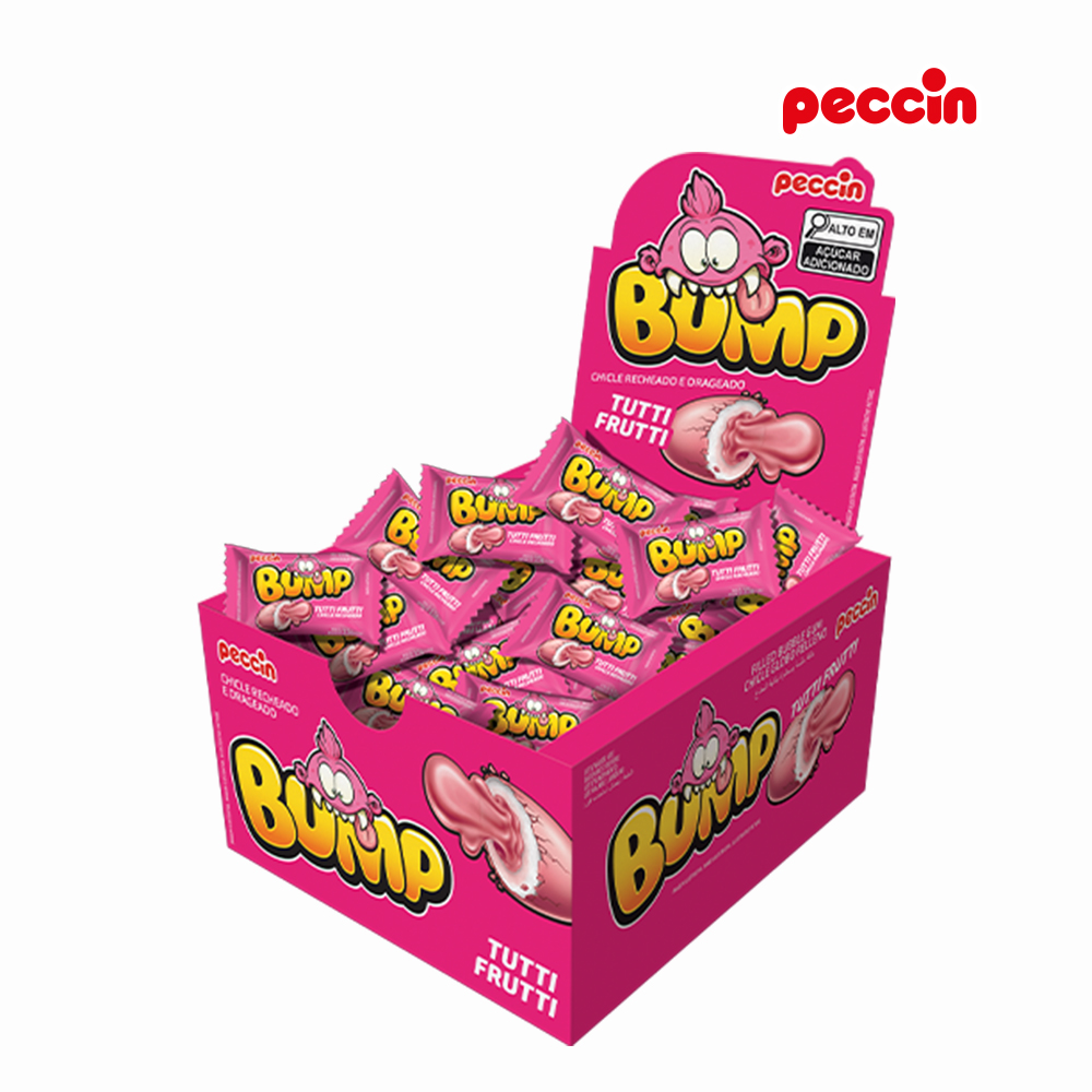 CHICLETE PECCIN RECHEADO BUMP TUTTI FRUTTI 140GR