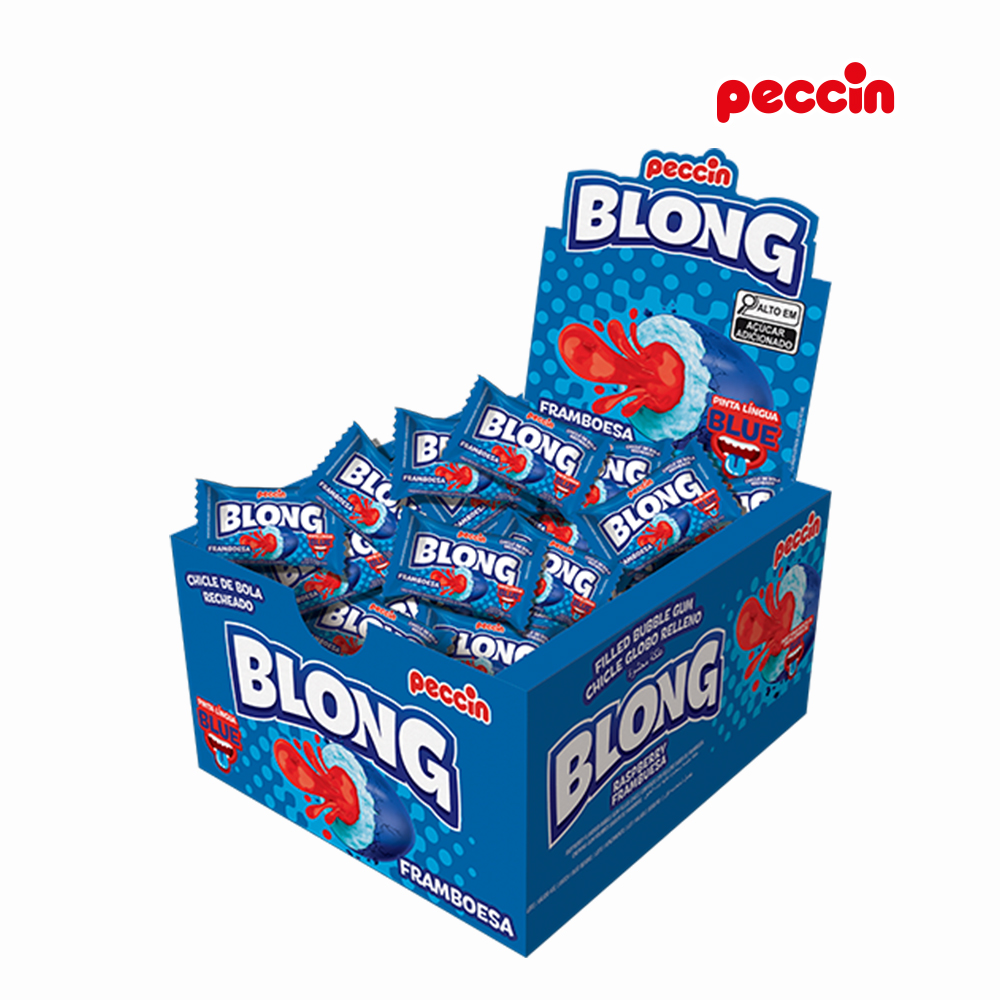 CHICLETE PECCIN BLONG BLUE PINTA LINGUA FRAMBOESA 200GR