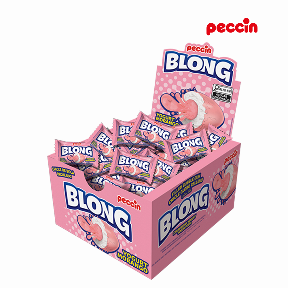 CHICLETE PECCIN BLONG YOGURT MORANGO 200GR