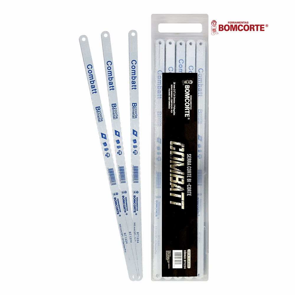 LAMINA BOMCORTE MANUAL BI-METAL AÇO COMBATT 300MM 24DT 12”