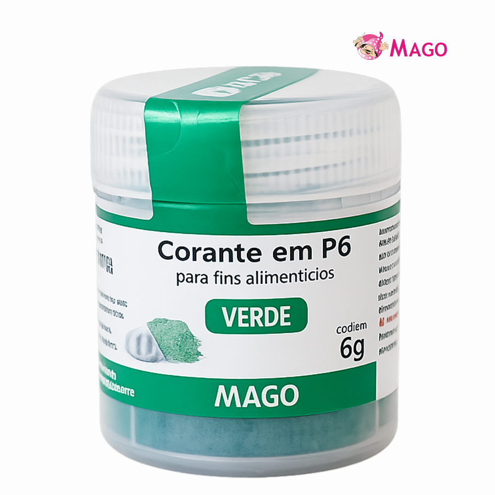 CORANTE MAGO EM PO PARA FINS ALIMENTICIOS 6GR VERDE