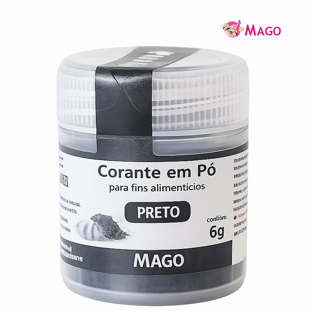 CORANTE MAGO EM PO PARA FINS ALIMENTICIOS 6GR PRETO