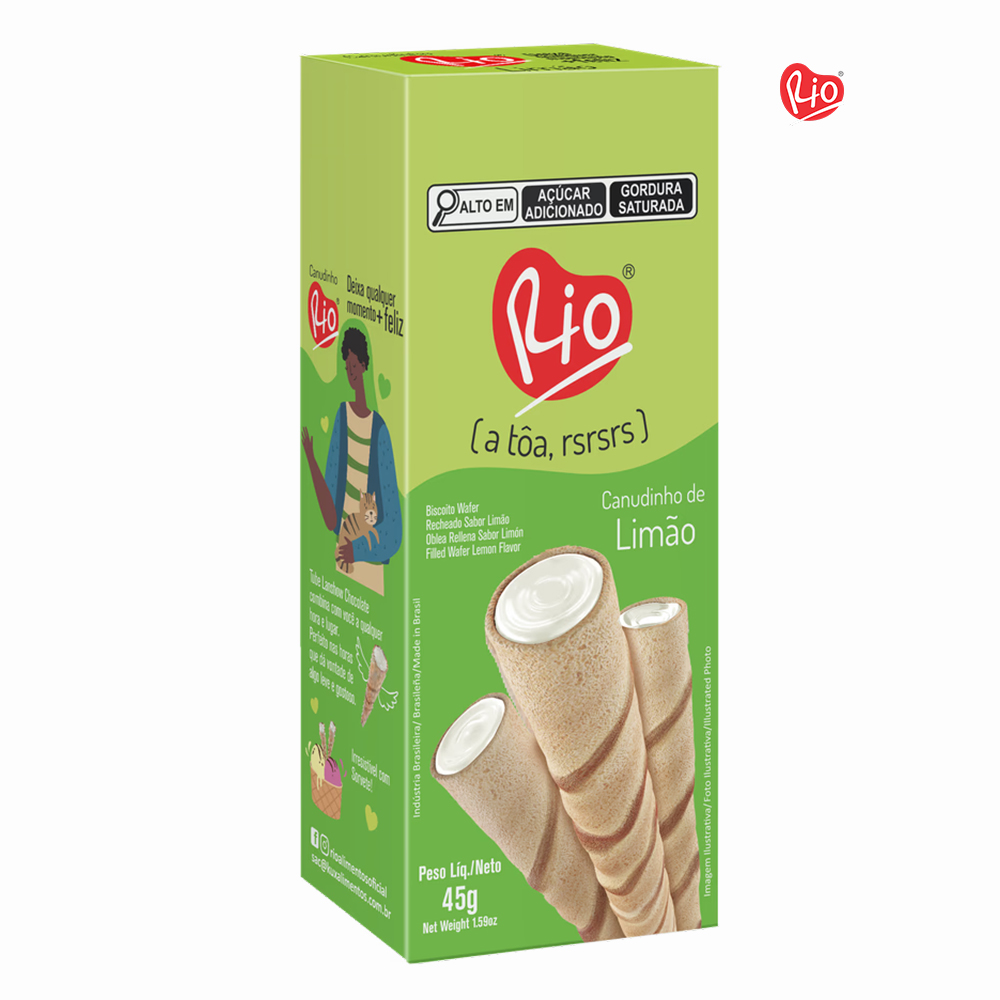 CANUDINHO WAFER RIO RECHEADO DE LIMÃO 45GR