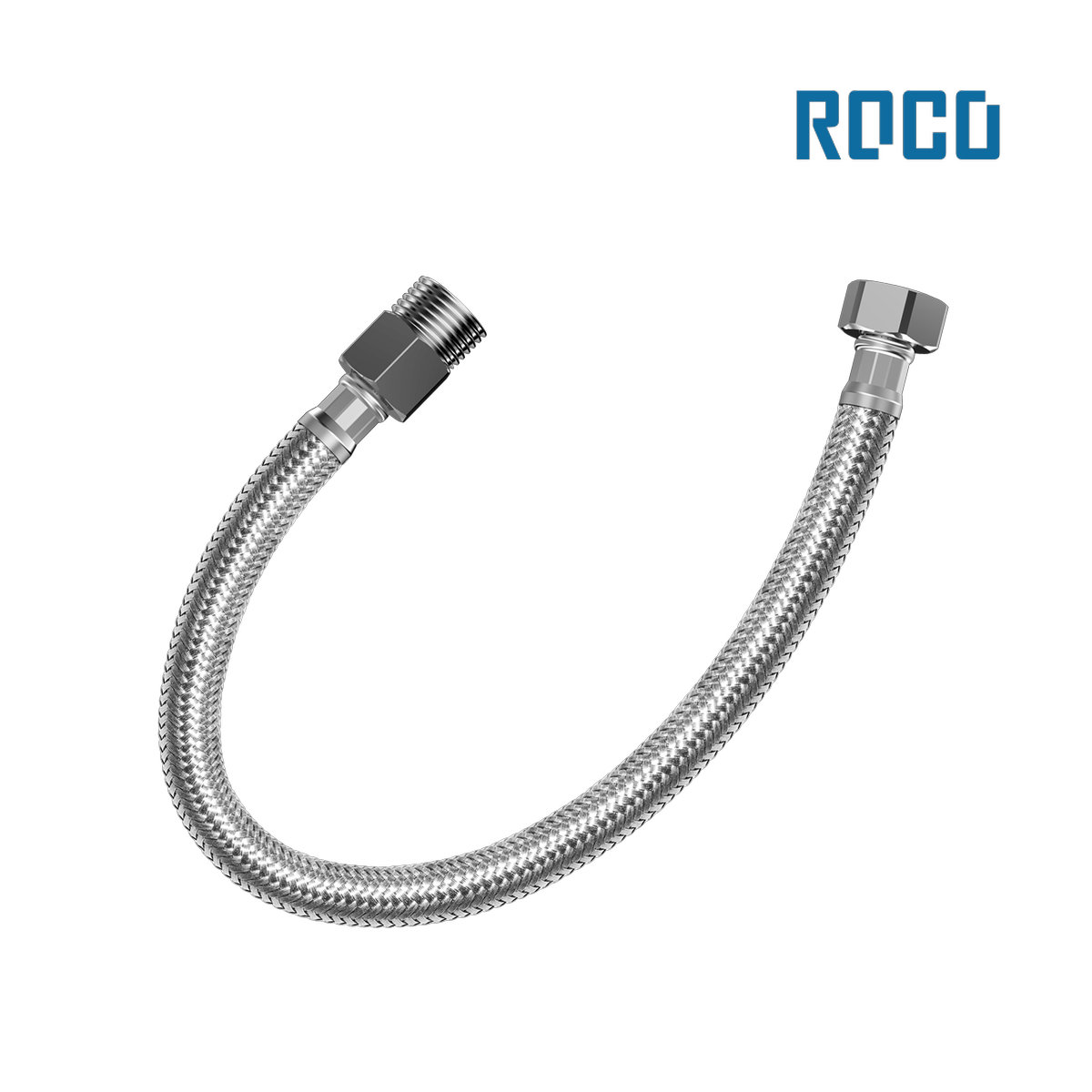 ENGATE ROCO FLEX 40CM 1/2” TRANÇADA REFORÇADO CROMADO