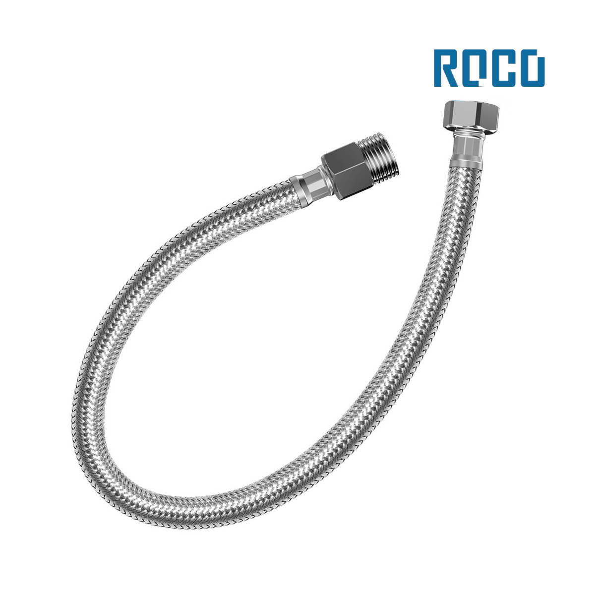 ENGATE ROCO FLEX 60CM 1/2” TRANÇADA REFORÇADO CROMADO