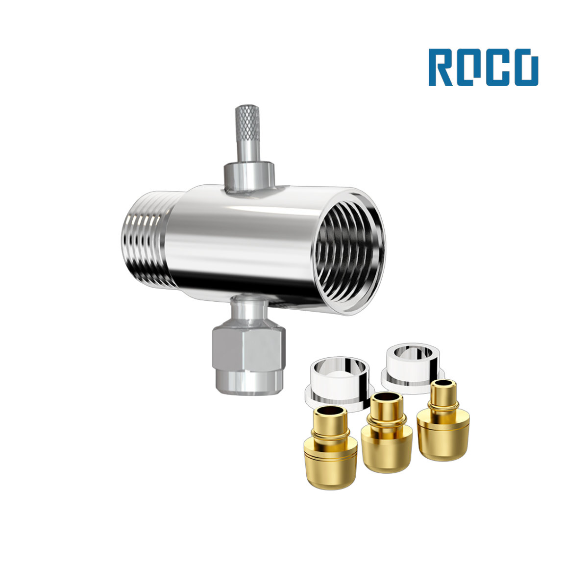 ADAPTADOR ROCO CROMADO PARA FILTROS 1/2” X 1/2” COM REGULADOR DE VAZÃO E BICO UNIVERSAL