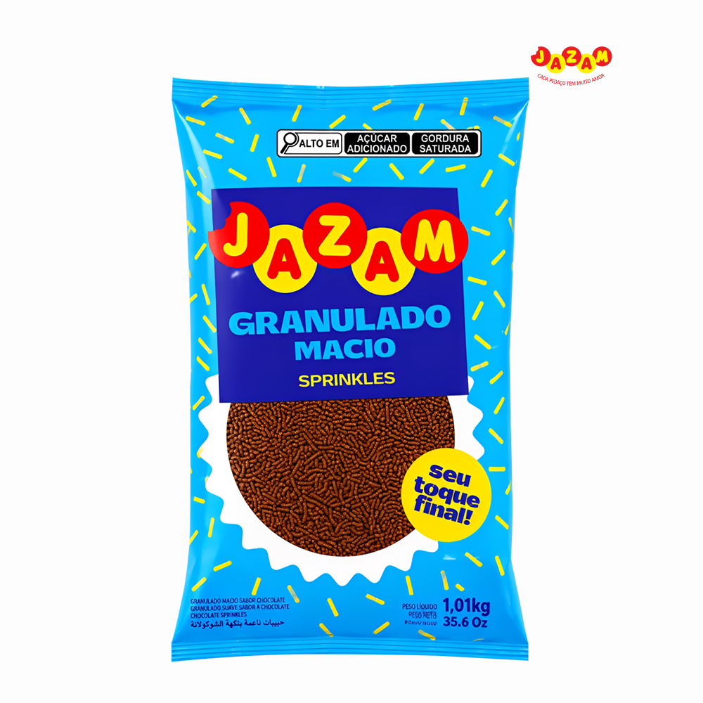 GRANULADO JAZAM MACIO SPRINKLES 1,01KG - SABOR CHOCOLATE