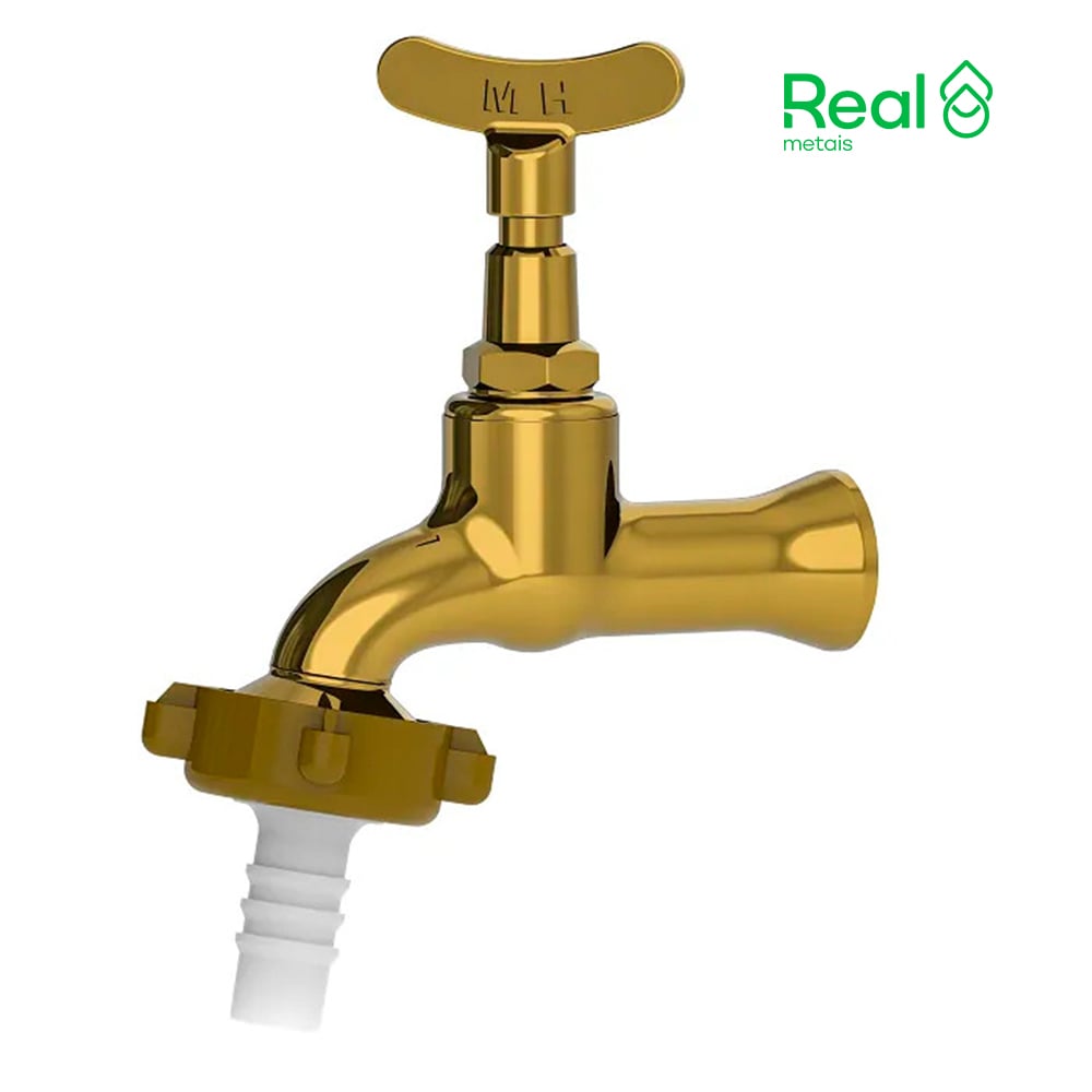 TORNEIRA REAL METAIS DE JARDIM 1130 1/2X3/4” AMARELA