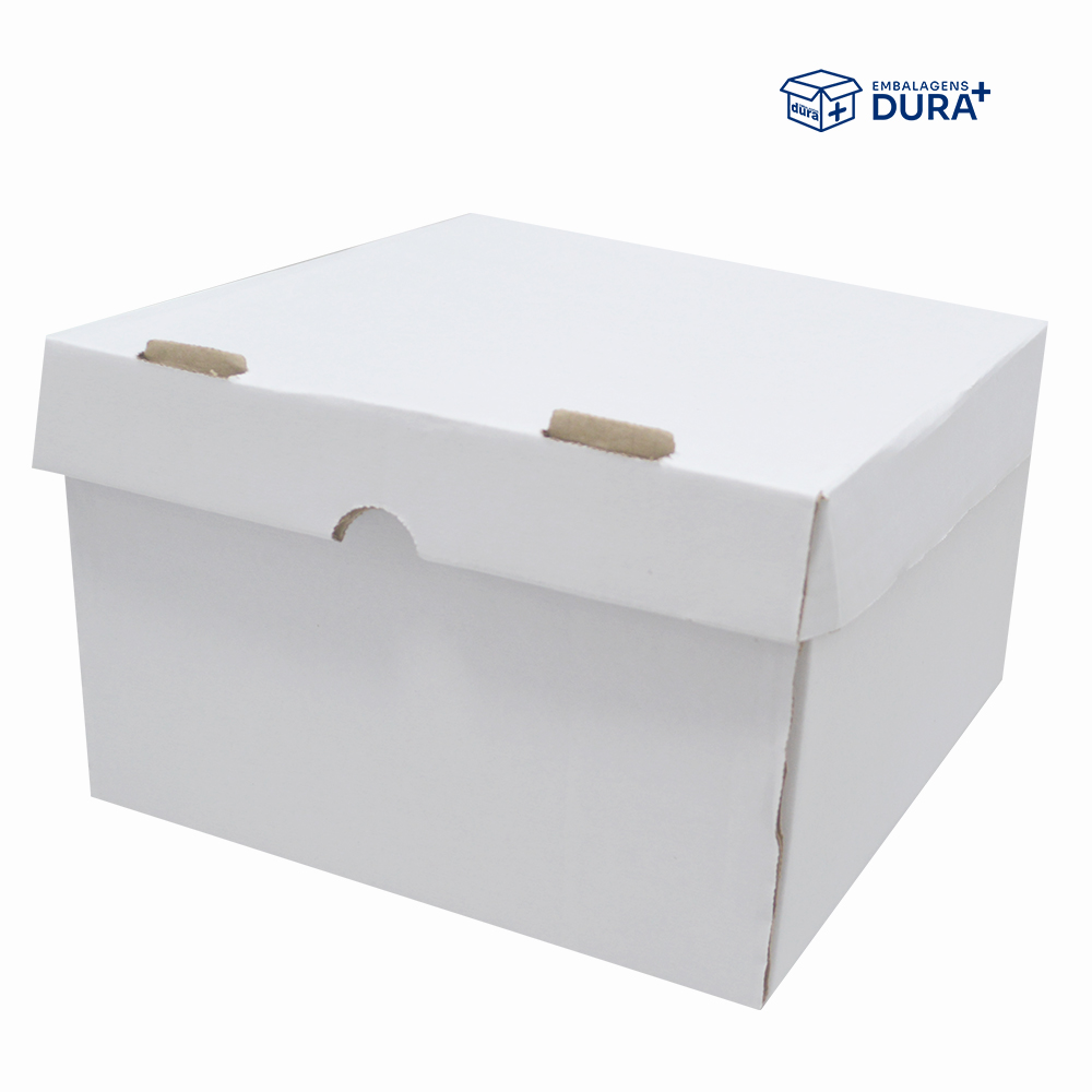 CAIXA P/BOLO ALTA DURA+ QUADRADA BRANCA Nº45 C/25 UNIDADES