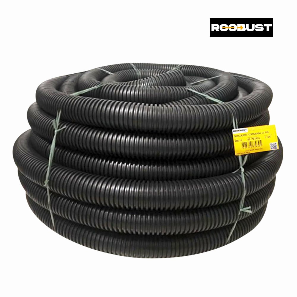 CORRUGADO ROOBUST 32MM 1” C/GUIA PRETO C/50 METROS