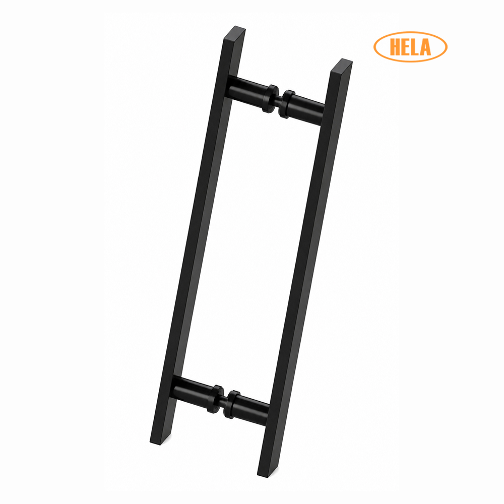 PUXADOR HELA PARA PORTA RETO INOX PRETO 40CM