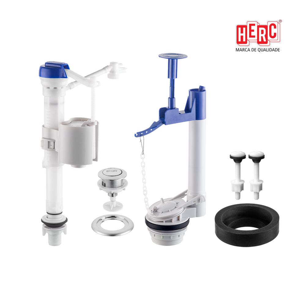 MECANISMO HERC PARA CAIXA ACOPLADA SINGLE FLUSH - ENTRADA PLUS ACIONAMENTO SUPERIOR CASTELO