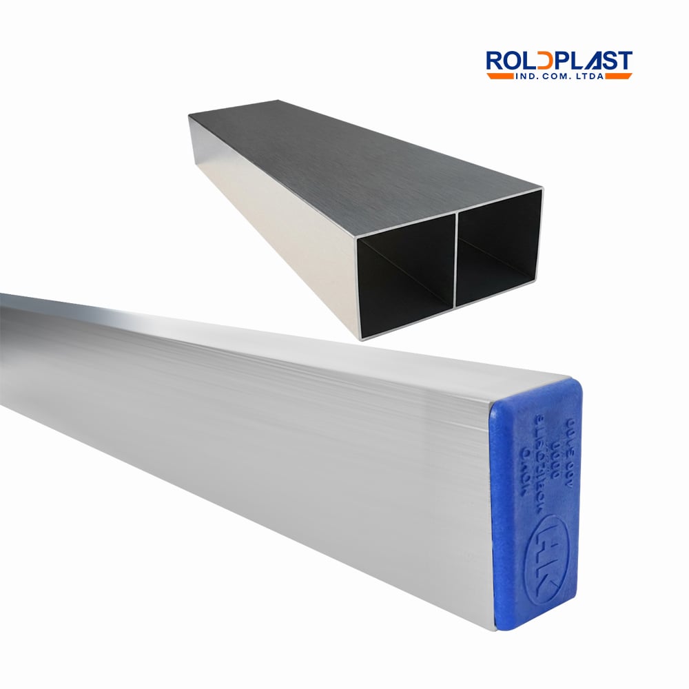 REGUA ROLDPLAST P/PEDREIRO BI-TUBULAR BT-03 ESPECIAL ALUMINIO 2 METROS COM TAMPA AZUL