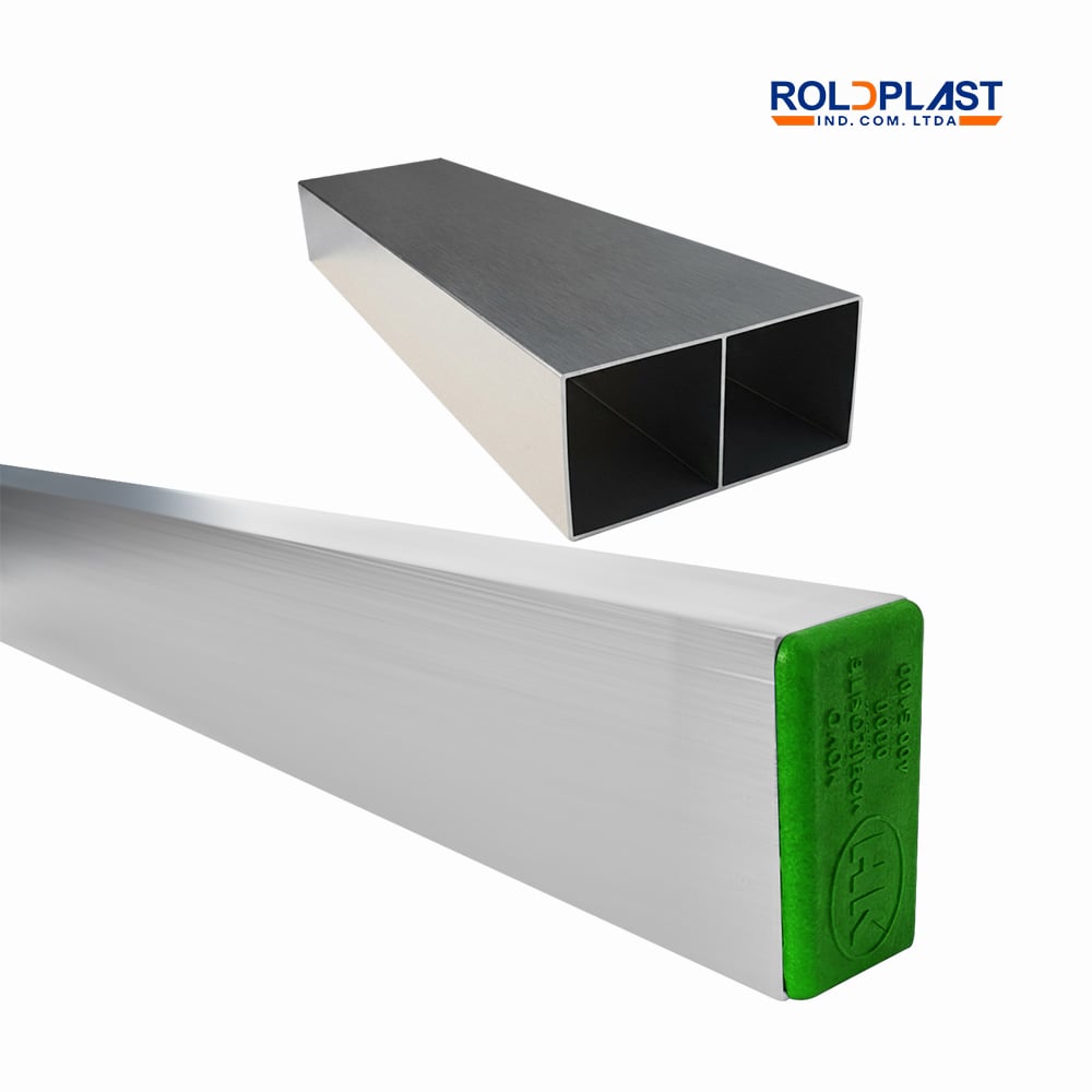 REGUA ROLDPLAST P/PEDREIRO BI-TUBULAR BT-04 ALUMINIO 2 METROS COM TAMPA VERDE