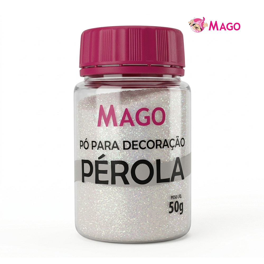 GLITTER MAGO P/DECORAÇÃO BRILHO 50GR PEROLA