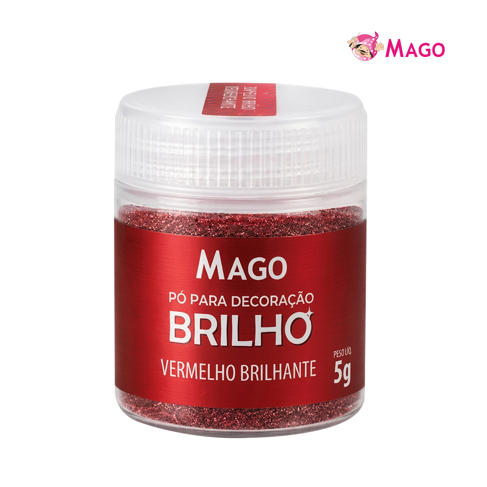 GLITTER MAGO P/DECORAÇÃO 5GR VERMELHO BRILHANTE