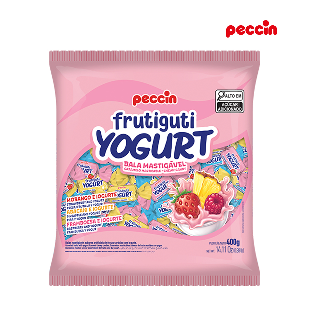 BALA PECCIN FRUTIGUTI IOGURTE MASTIGAVEL SORTIDA 400GR.