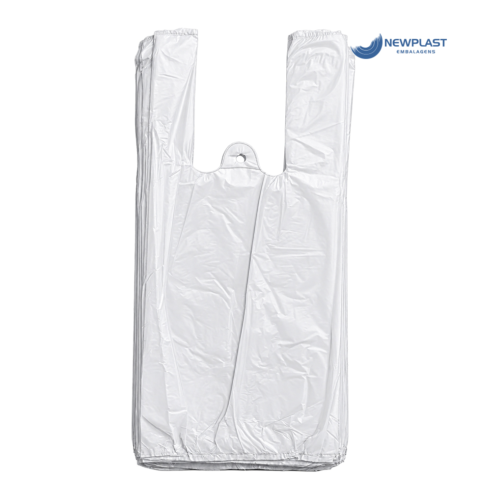SACOLA NEWPLAST PLASTICA LISA 29X44CM BRANCA P C/1000 UNIDADES.