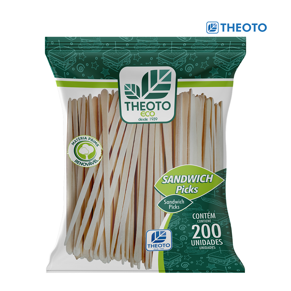 PALITO THEOTO PARA SANDUICHE MADEIRA C/200 UNIDADES