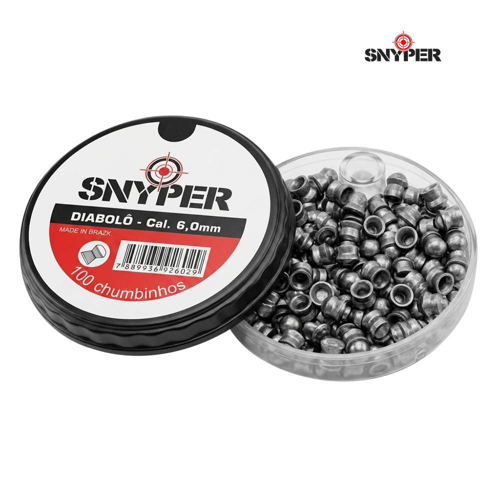 CHUMBO SNYPER P/ESPINGARDA DE PRESSÃO 6,0MM C/100