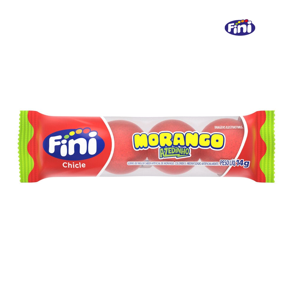 CHICLE FINI MORANGO AZEDINHO 14GR - DISPLASY C/18 UNIDADES