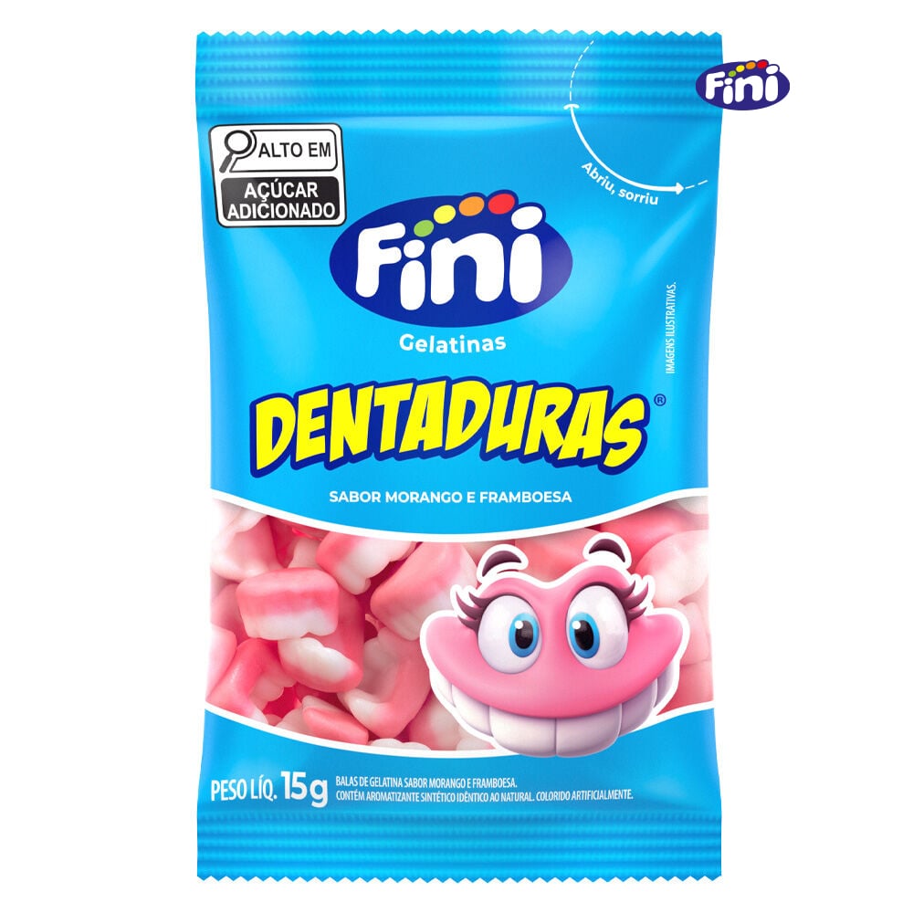 BALA DE GELATINA FINI DENTADURAS 15G C/12 UNIDADES