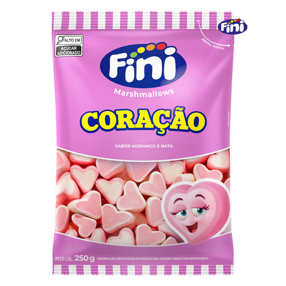 MAXMALLOWS FINI CORACAO MORANGO/NATA 250GR