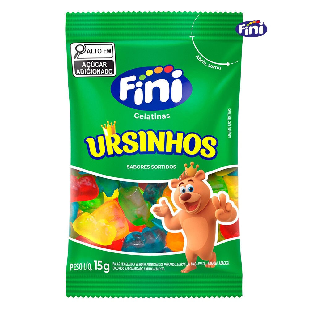 BALA DE GELATINA FINI URSINHOS SABORES 15G C/12 UNIDADES