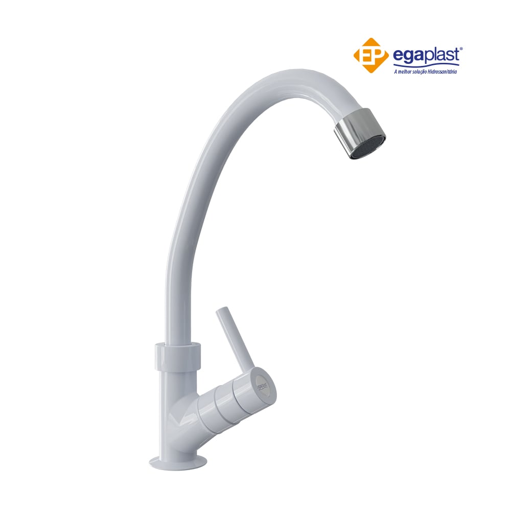TORNEIRA EGAPLAST COZINHA/MESA 3/4 ABS BICA MOVEL 1/4V C-34 BRANCA