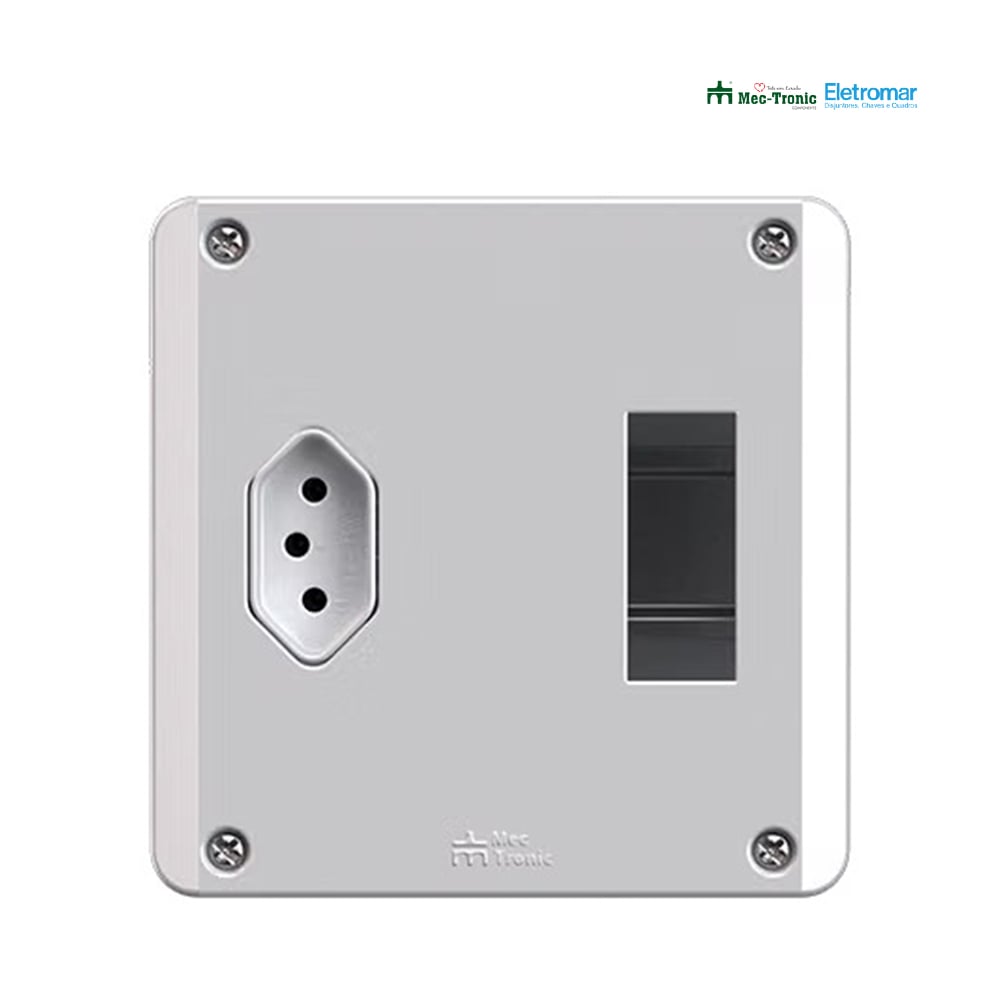 CAIXA ELETROMAR P/AR CONDICIONADO SOBREPOR C/TOMADA 2P+T 20A/250V BRANCA