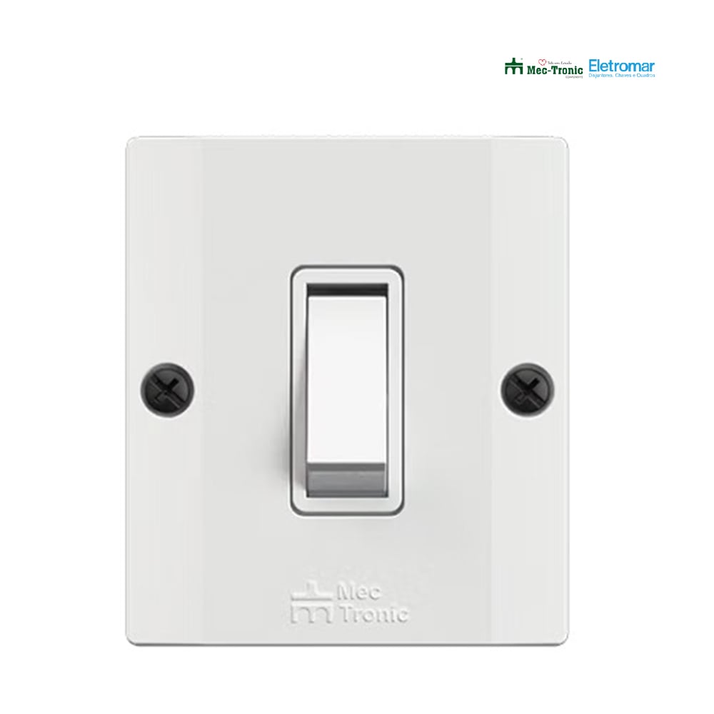 ELETROMAR 1 INTERRUPTOR SIMPLES SOBREPOR 10A/250V BRANCA - LINHA MILLENIUM