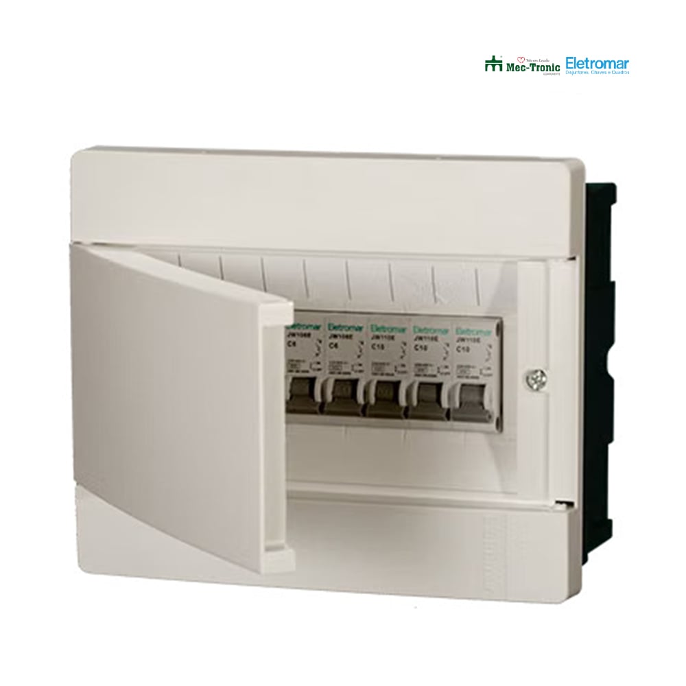 ELETROMAR QUADRO DISTRIBUIDOR EMBUTIR  6NEMA OU 9DIN C/BARRAMENTO BRANCA