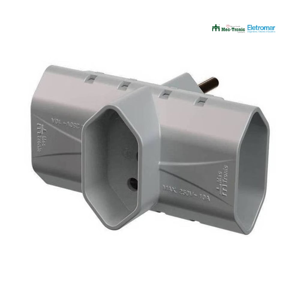 PLUG ELETROMAR BENJAMIN 3 SAIDAS 2P+T 10A/250V BRANCO