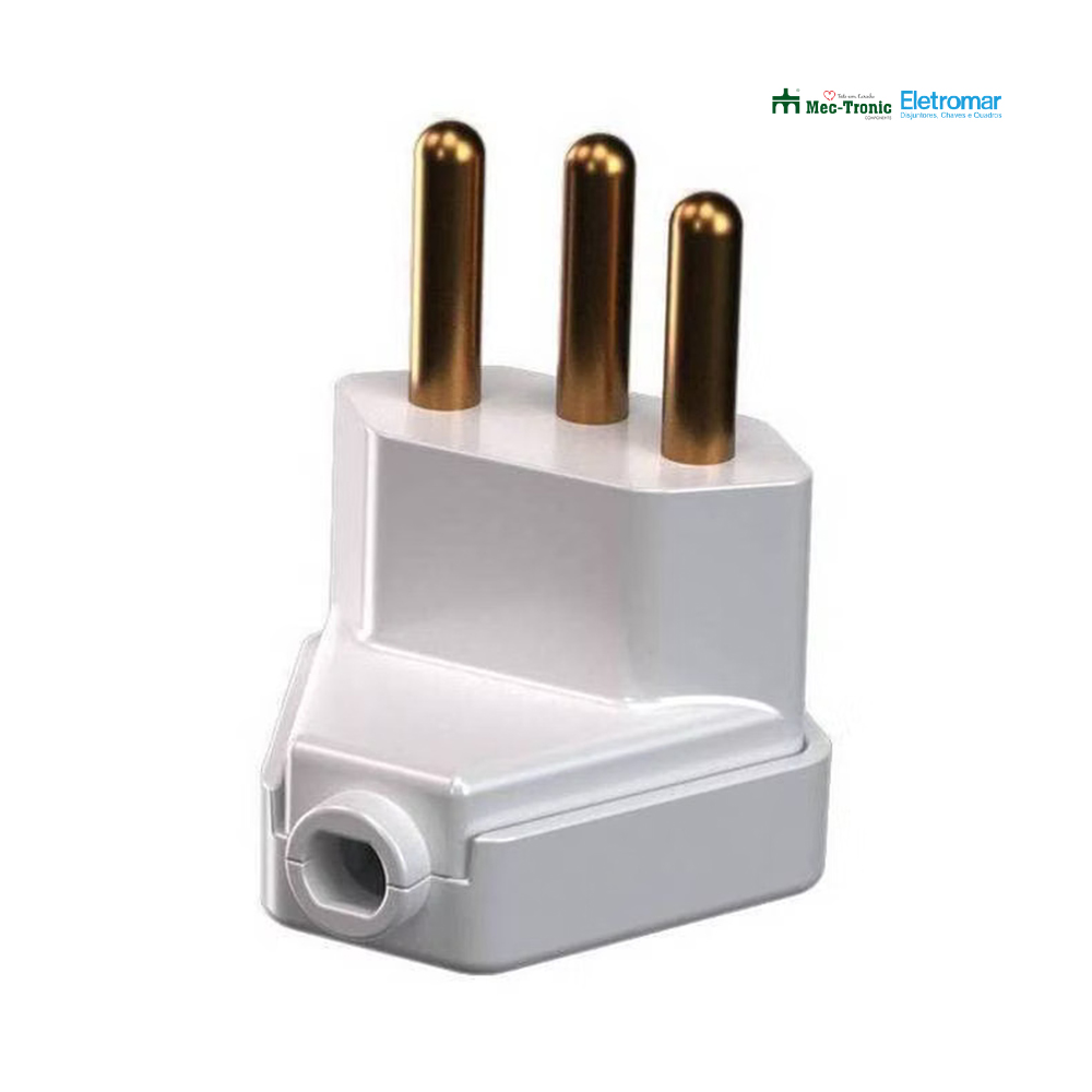 ELETROMAR PLUG MACHO TRIANGULAR 90° 2P+T 20A BRANCO