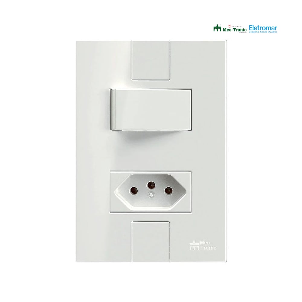 ELETROMAR 1 INTERRUPTOR  PARALELO+1 TOMADA 2P+T 20A/250V BRANCA