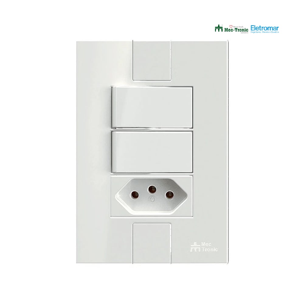 ELETROMAR 2 INTERRUPTOR  PARALELO+1 TOMADA 2P+T 10A/250V BRANCA