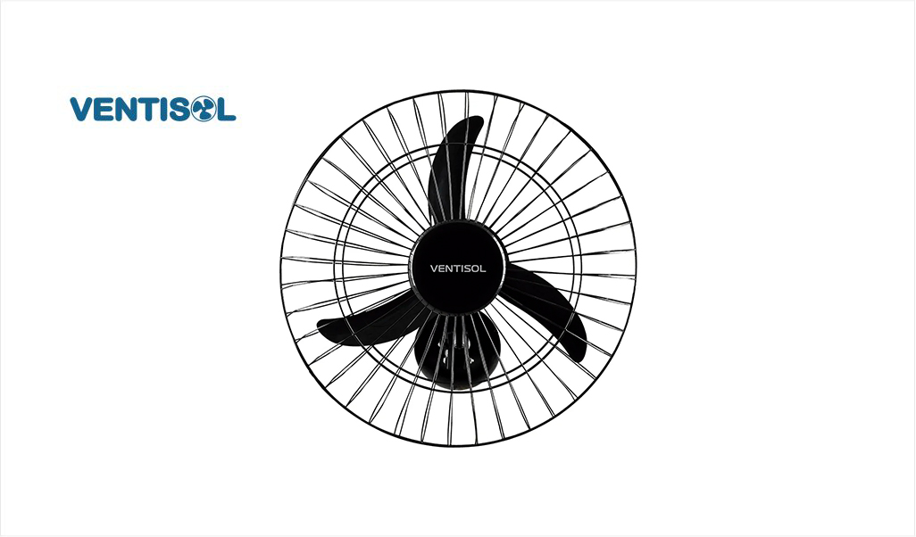 VENTILADOR VENTISOL PAREDE 50CM NEW 3PAS GRADE FERRO PRETO