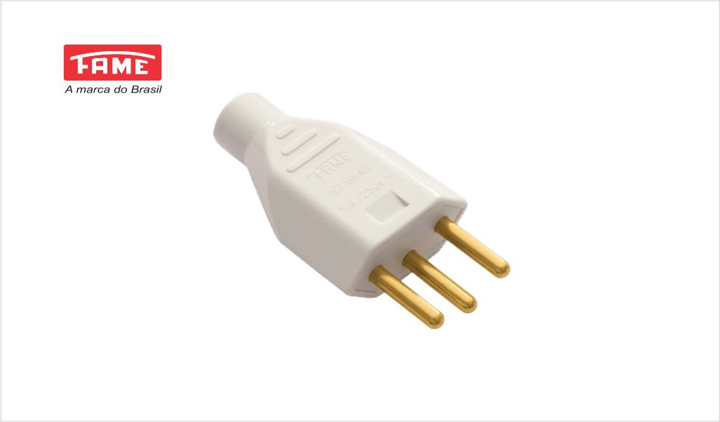 FAME PLUG MACHO MACICO 2P+T 20A CINZA