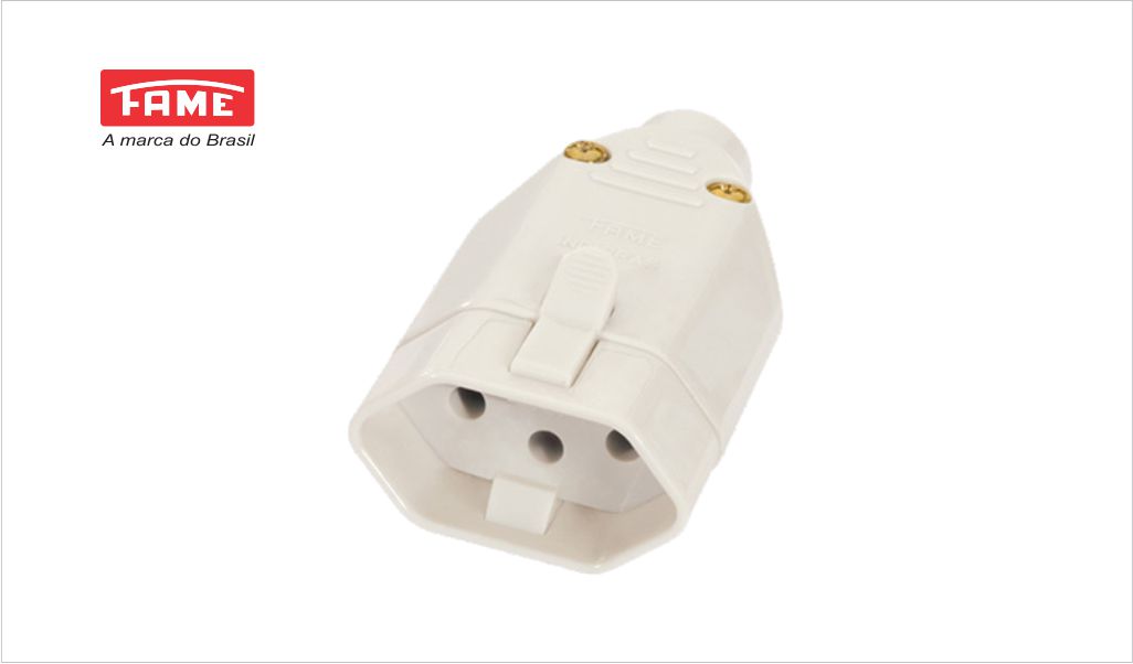 FAME PLUG FEMEA 2P+T 10A CINZA