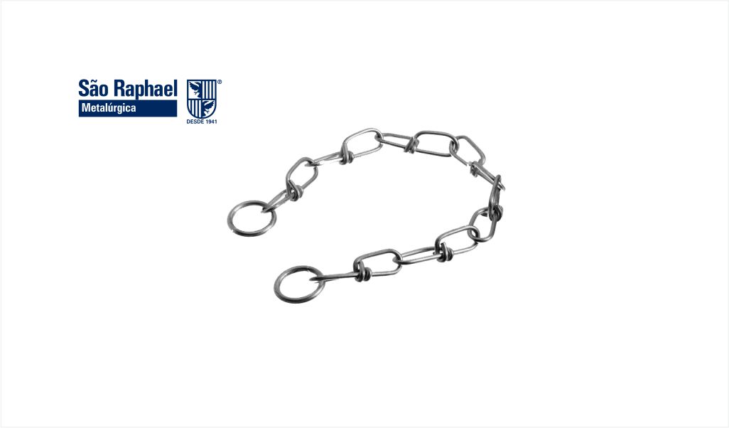 CORRENTE SAO RAPHAEL P/CADEADO Nº4 40CM ZINCADA - SACO C/12 CORRENTES