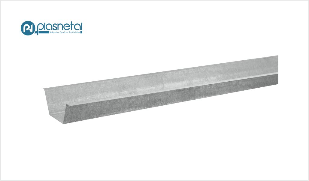 CALHA PLASNETAL DE ZINCO LISA 2M