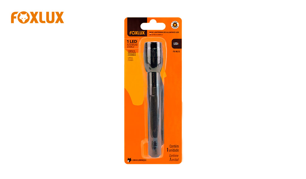 LANTERNA FOXLUX DE LED EM ALUM FX-ML15