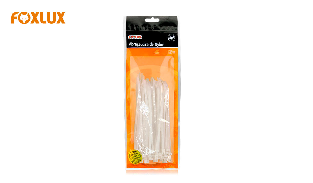 ABRAÇADEIRA FOXLUX NYLON  2,5X100MM BR C/100