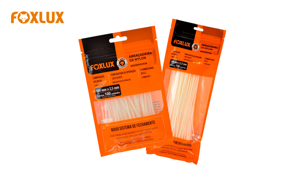 ABRAÇADEIRA FOXLUX NYLON  3,5X280MM BR C/100