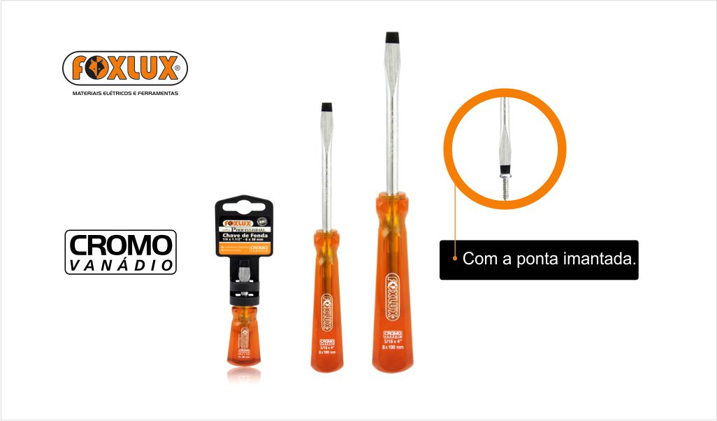 CHAVE FENDA FOXLUX IMAN CRV 1/8X3”