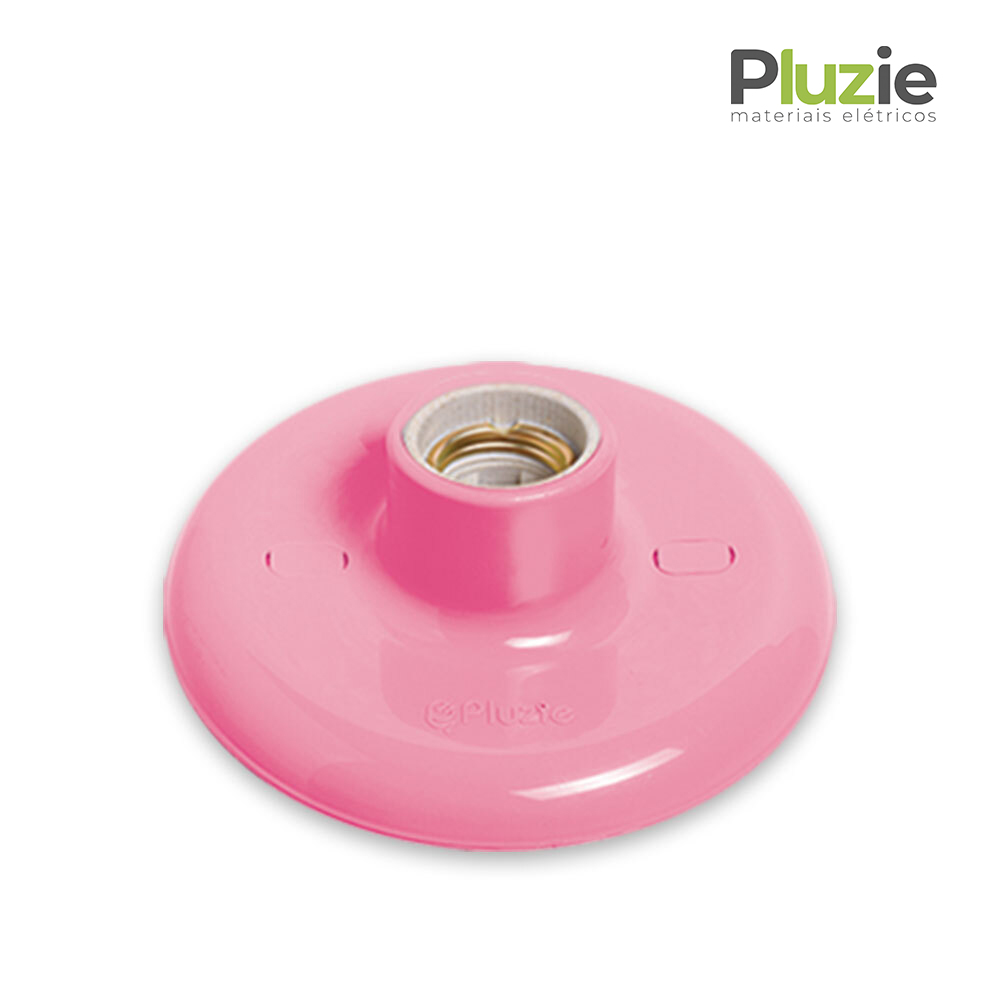 PLUZIE PLAFON C/SOQUETE PORC 100W ROSA