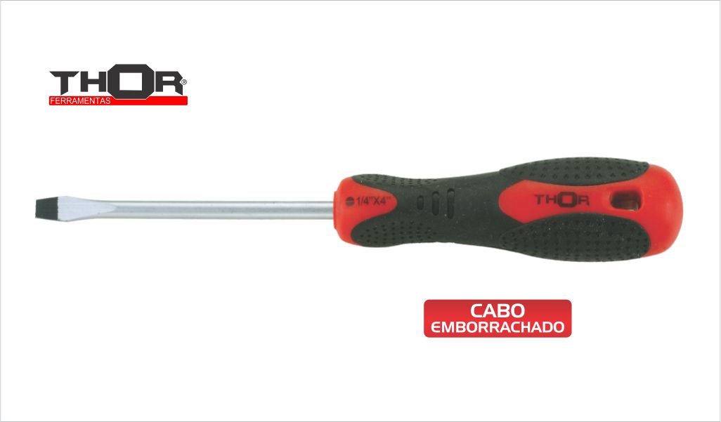 CHAVE FENDA THOR CRV CB EMB 1/4X1-1/2