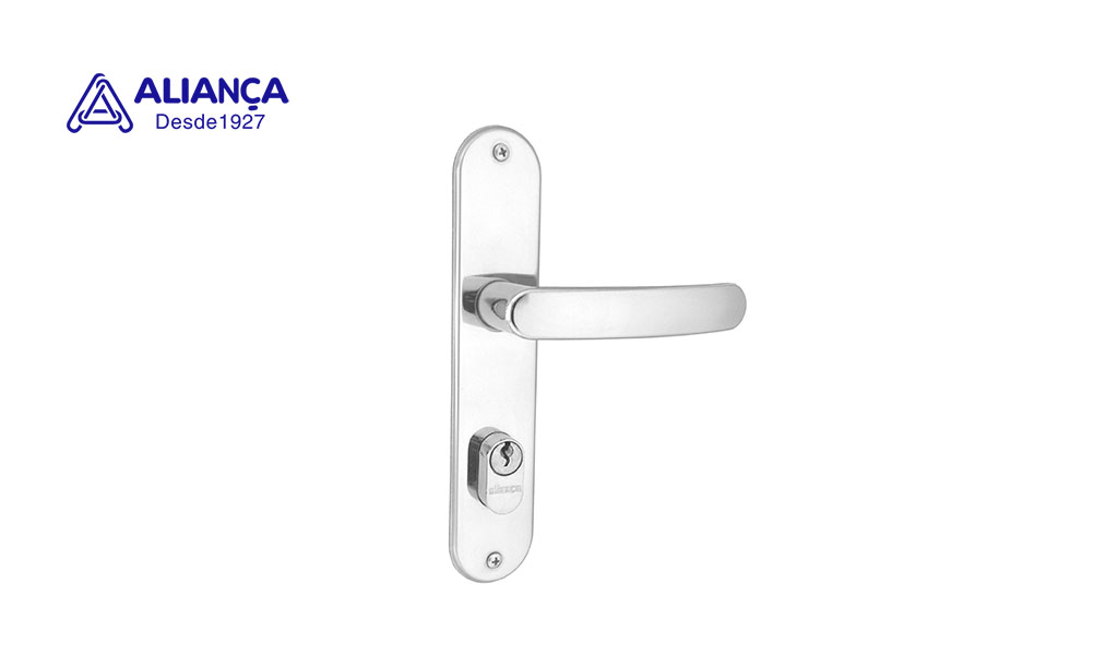 FECHADURA ALIANCA PREMIUM EXTERNA 2600/71 CROMADA (INOX POLIDO)